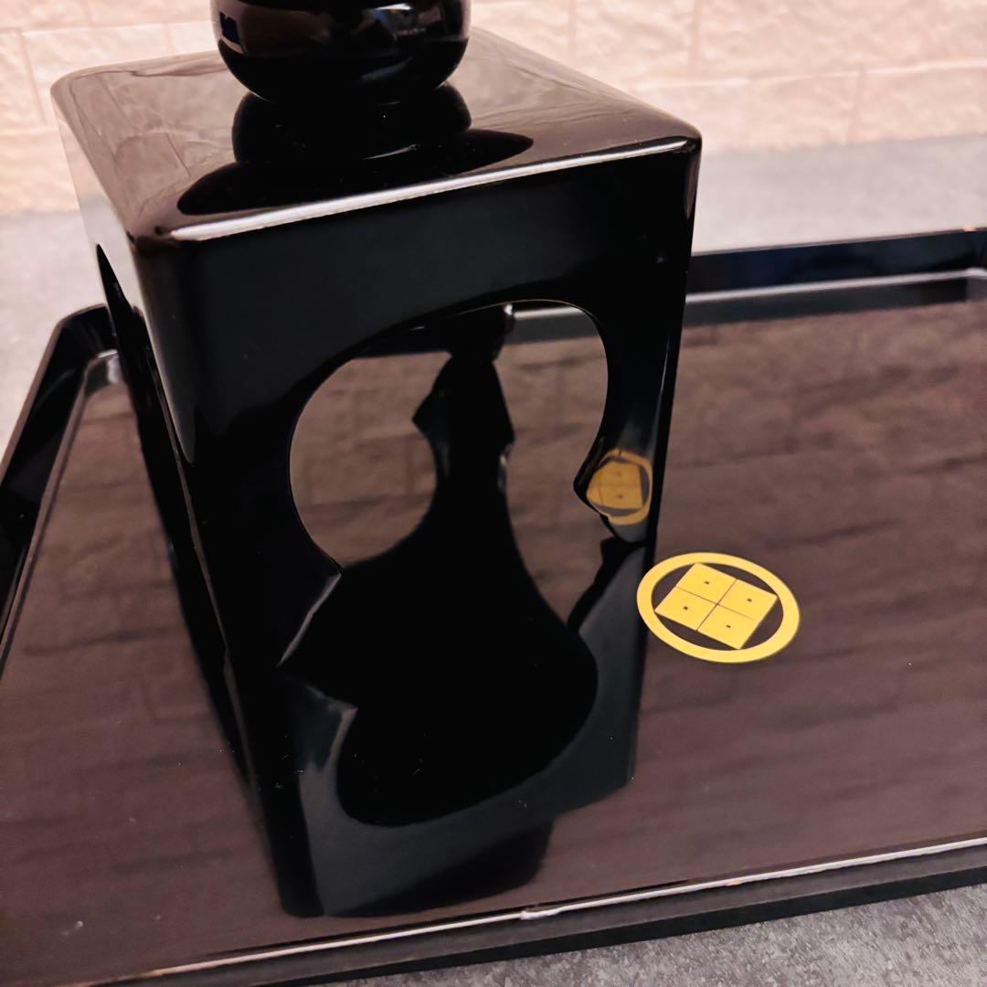 美品 黒塗豊岡漆器 盃付き三宝セット 結納 お正月 飾り 漆器 華工芸 四ツ揃