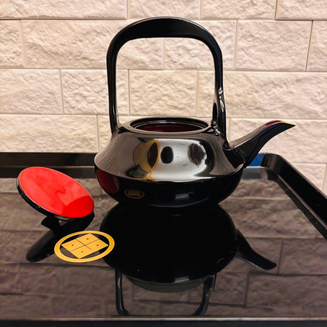 美品 黒塗豊岡漆器 盃付き三宝セット 結納 お正月 飾り 漆器 華工芸 四ツ揃