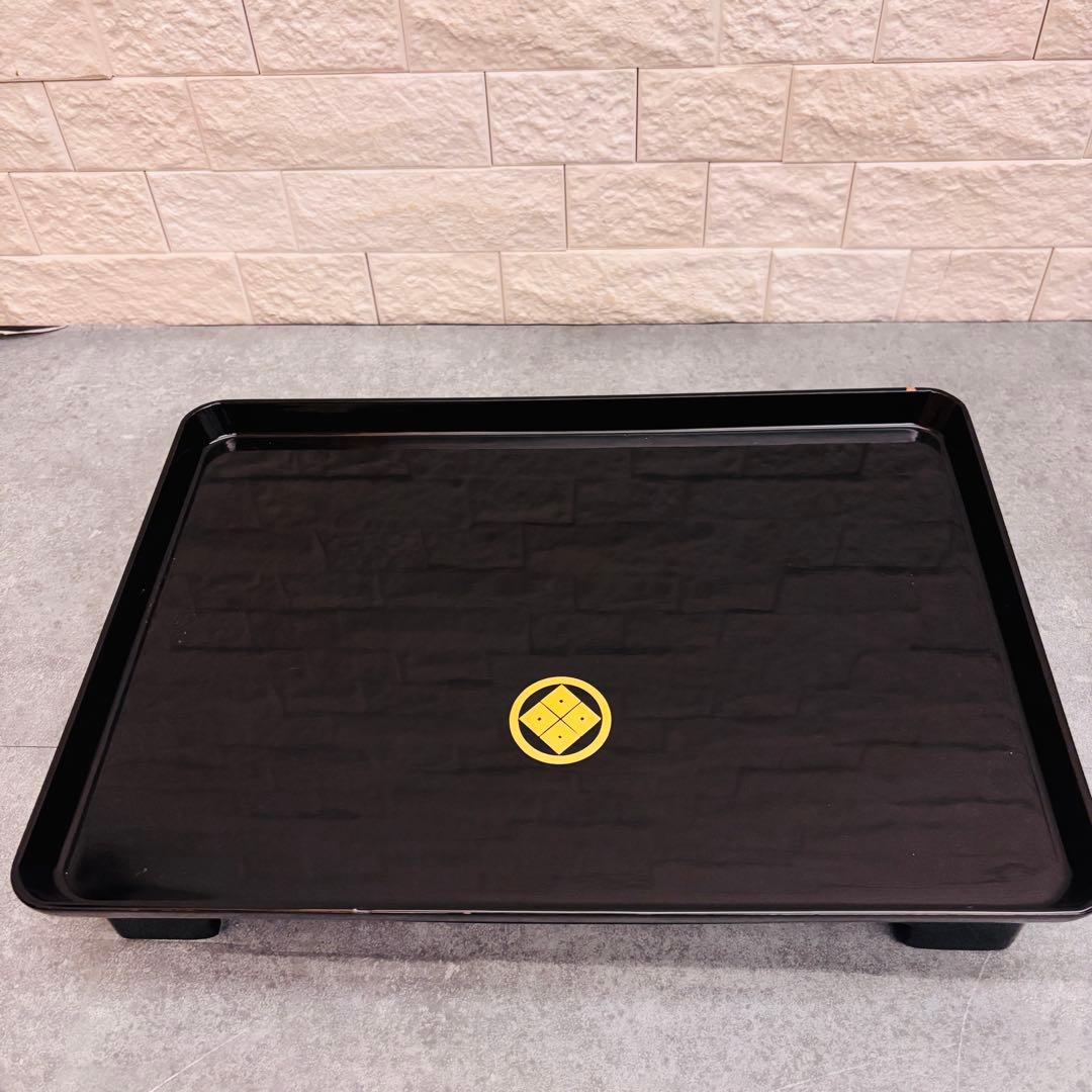 美品 黒塗豊岡漆器 盃付き三宝セット 結納 お正月 飾り 漆器 華工芸 四ツ揃