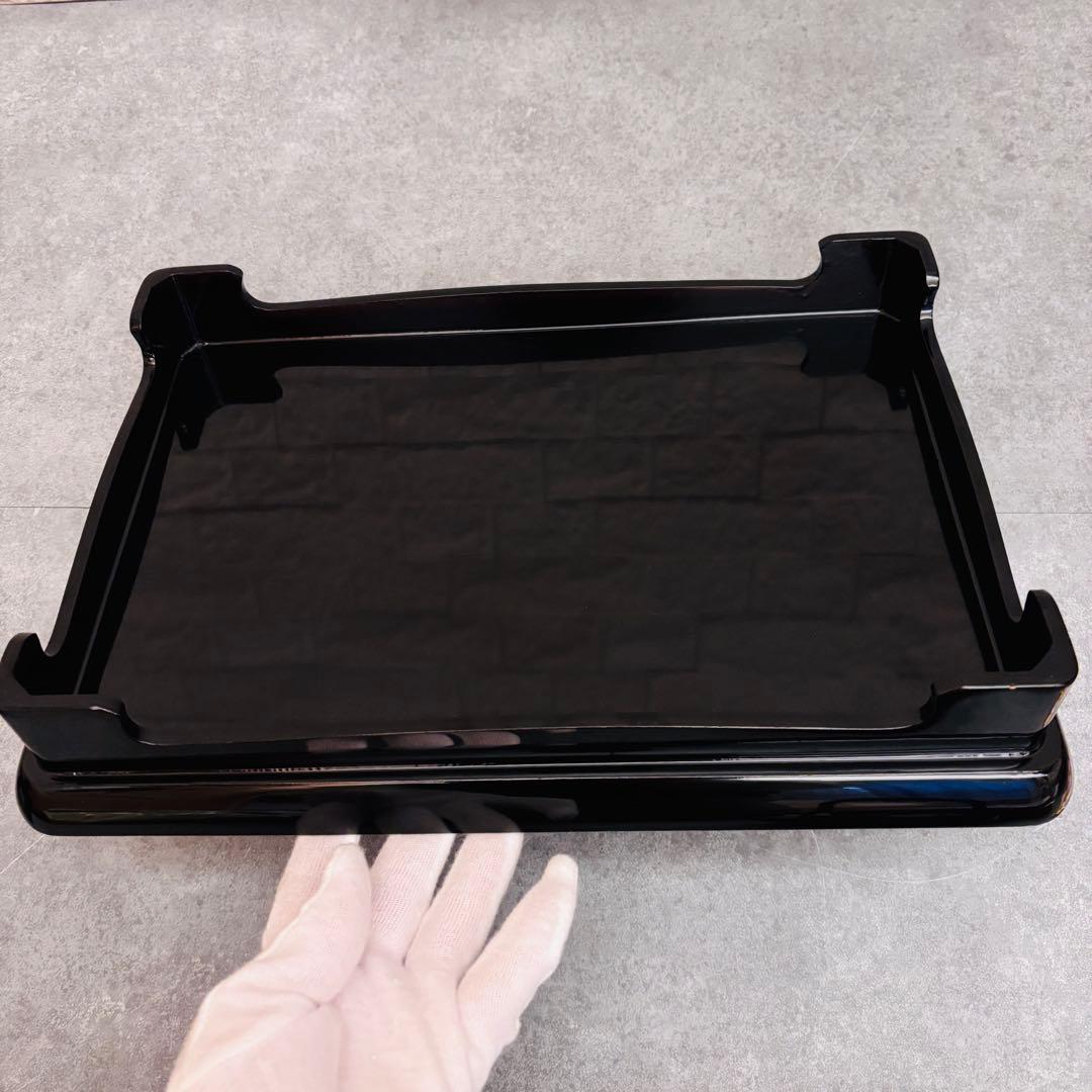 美品 黒塗豊岡漆器 盃付き三宝セット 結納 お正月 飾り 漆器 華工芸 四ツ揃