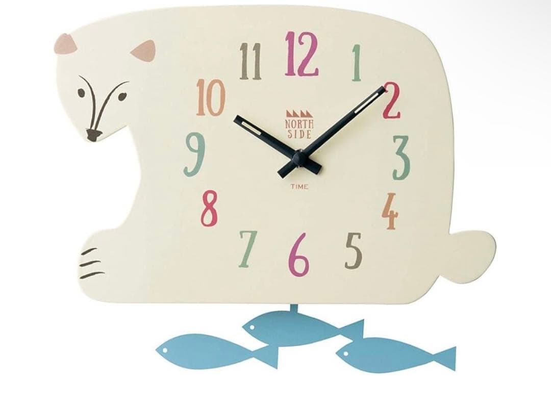 廃盤　インターフォルム 振り子時計 スヴェン Sven シロクマ