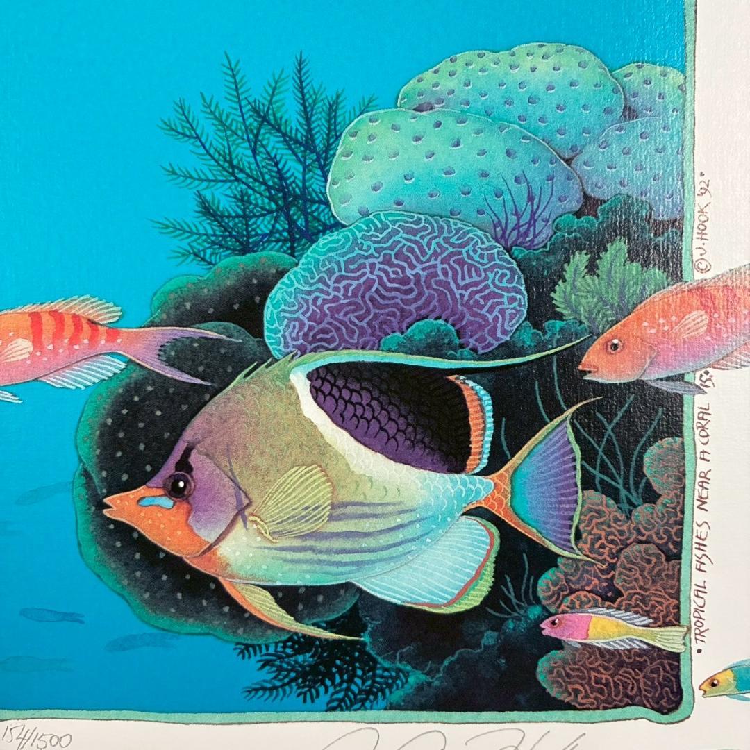 ジョアン・フック「サンゴ礁と熱帯魚」リトグラフ4点 直筆サイン入