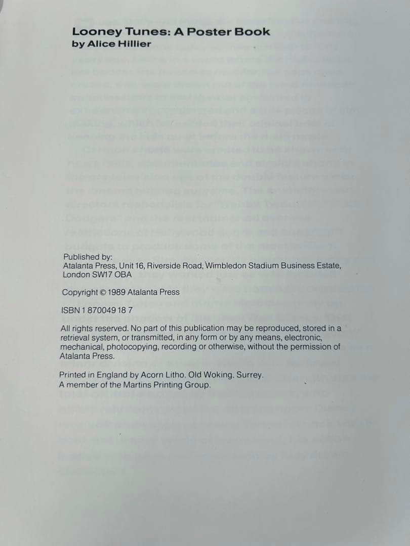 ルーニーテューンズ　　ポスター　LooneyTunes 本　ブック