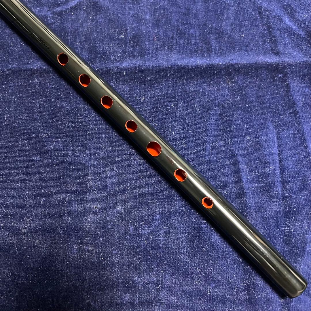 篠笛丸山 7本調子 唄用（ドレミ調）黒漆塗 専用笛袋付