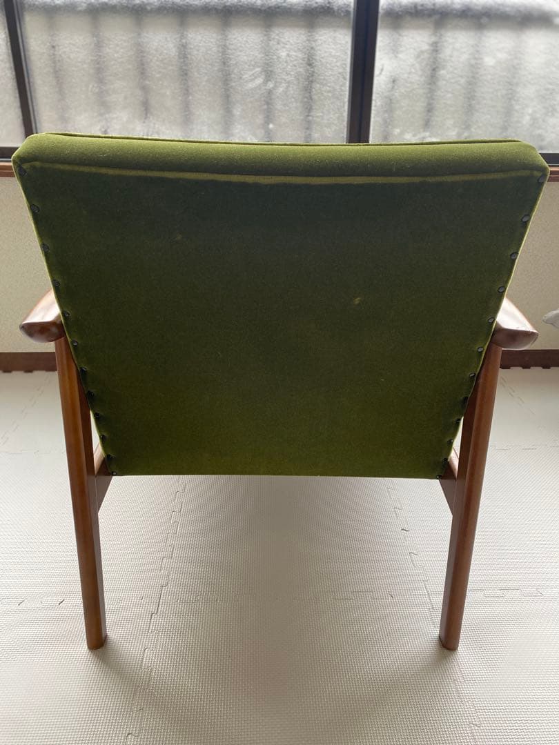 送料込みに変更　カリモク60 Kチェア 1シーター モケットグリーン