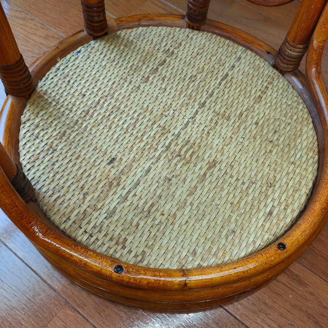 【希少】ラタン製 3段ラック サイドテーブル 天然素材 ヴィンテージ レトロ 籐