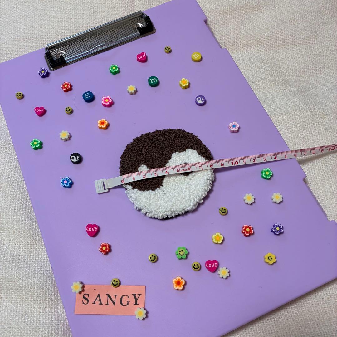 【ハンドメイド】陰陽　パンチニードル　ミニラグ　アクセサリートレイ　ワッペン