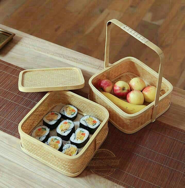 提籃籠 收納籃 茶道具籠 茶具 竹細工 收納 竹工芸