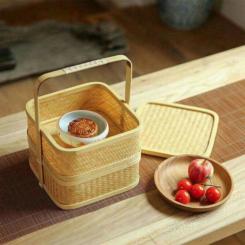 提籃籠 收納籃 茶道具籠 茶具 竹細工 收納 竹工芸