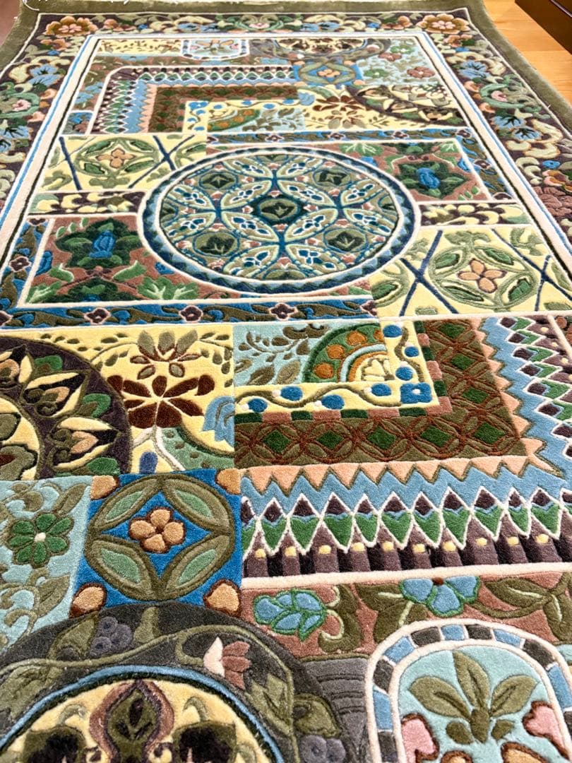 未使用　玄関マット　シルク緞通　140段　ハンドメイド