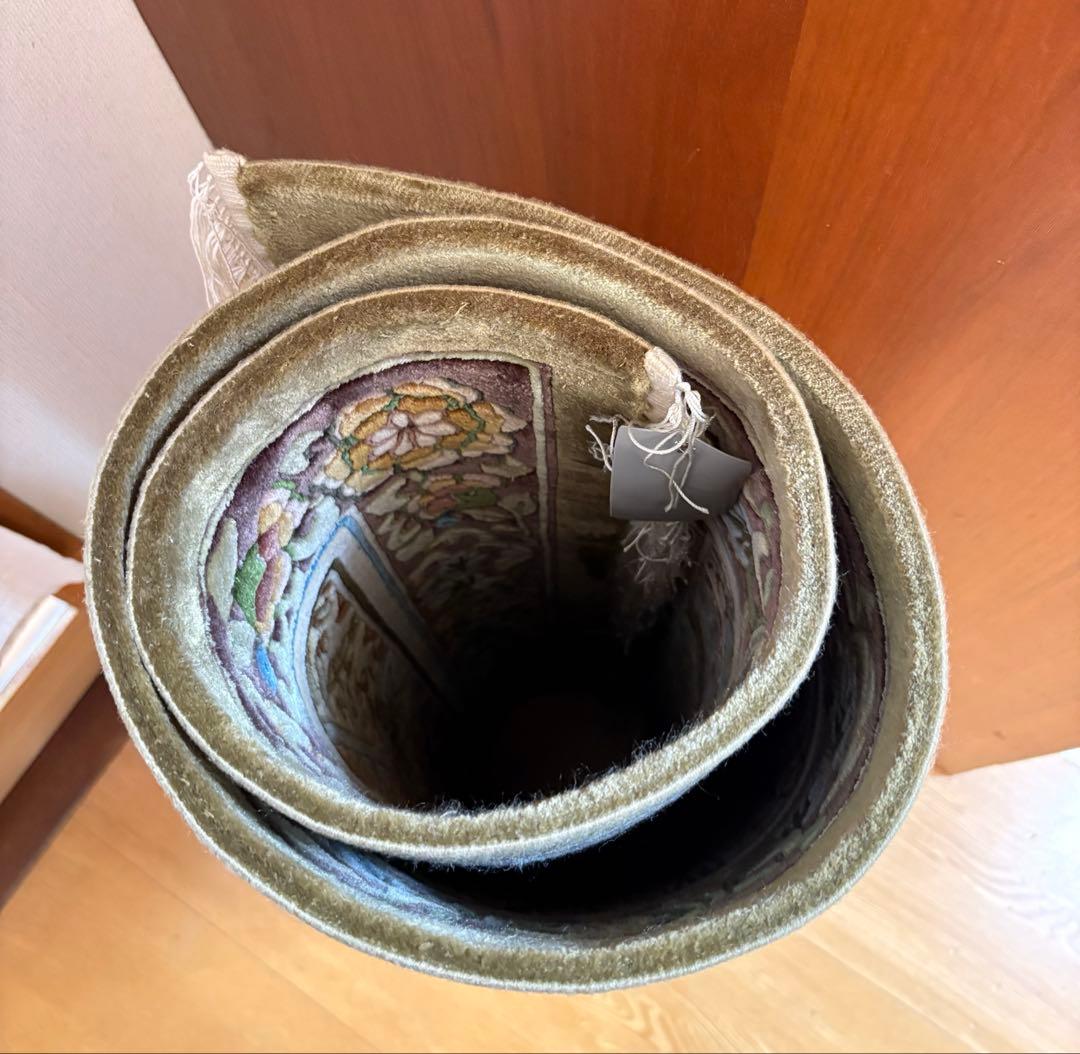 未使用　玄関マット　シルク緞通　140段　ハンドメイド