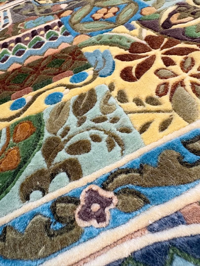 未使用　玄関マット　シルク緞通　140段　ハンドメイド