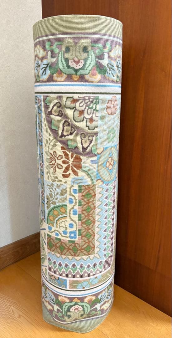 未使用　玄関マット　シルク緞通　140段　ハンドメイド