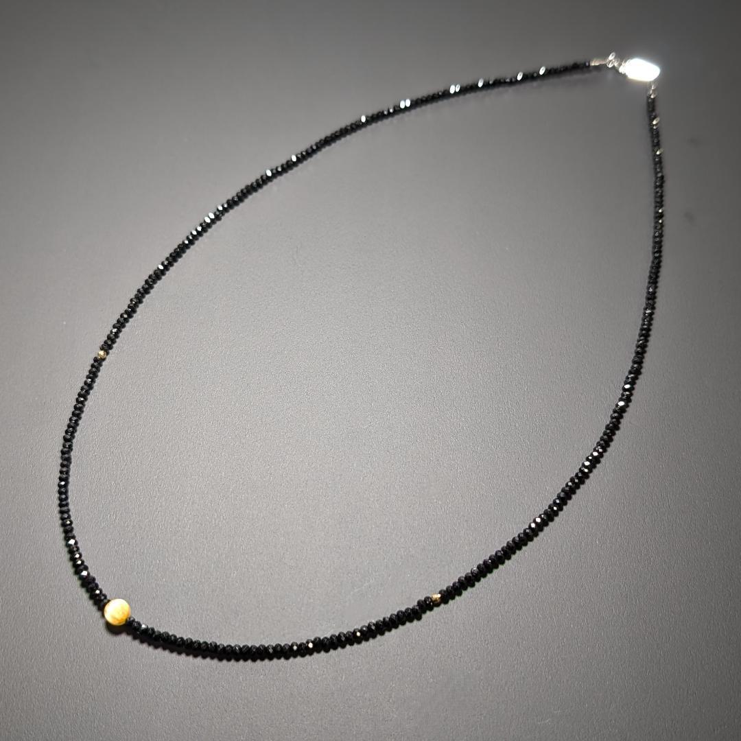 K18ゴールド タイチンルチル ブラックスピネル ネックレス プレゼント ギフト