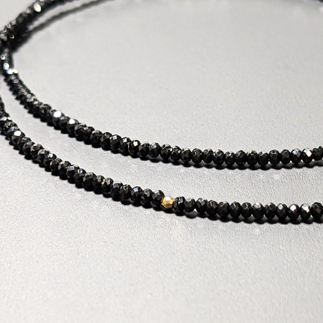 K18ゴールド タイチンルチル ブラックスピネル ネックレス プレゼント ギフト
