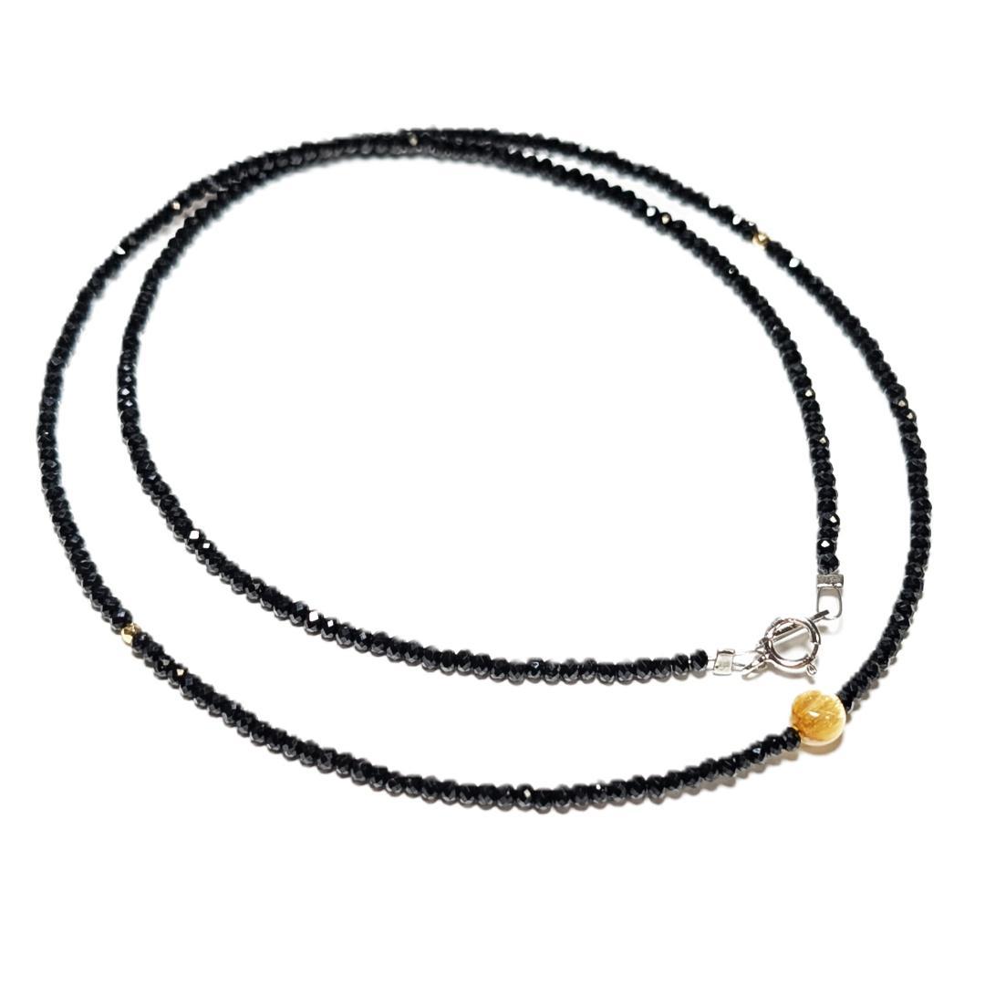 K18ゴールド タイチンルチル ブラックスピネル ネックレス プレゼント ギフト