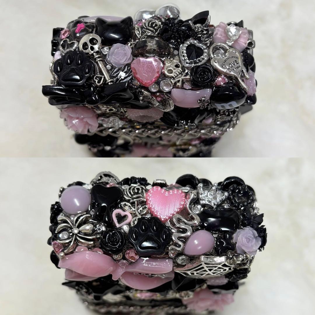 C011♡スケルトンケース♡マルチケース♡タバコ入れ♡ゴテゴテ♡デコケース♡地雷