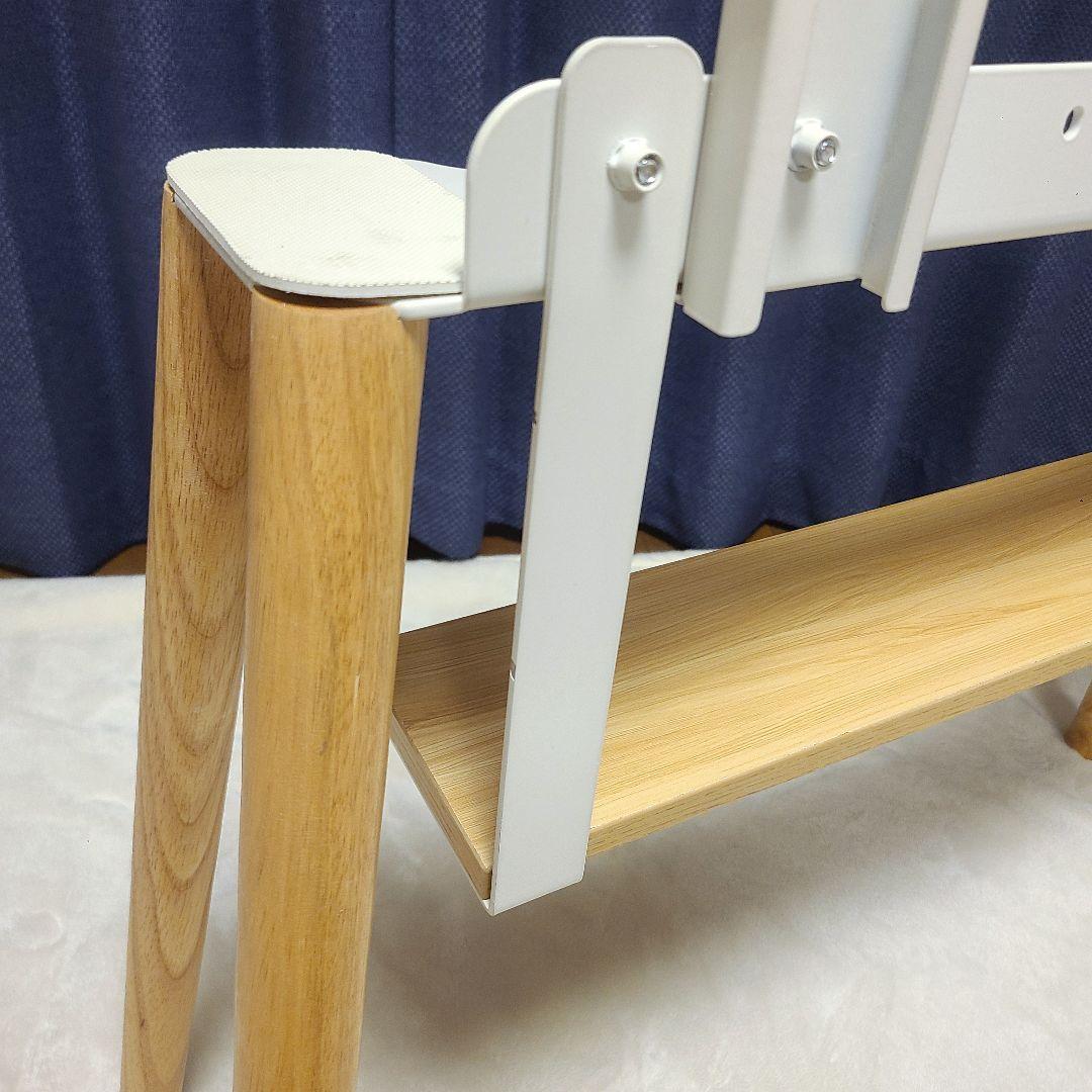 テレビスタンド 壁寄せ 32-55インチ対応 棚付き ホワイト 木製 イーゼル型