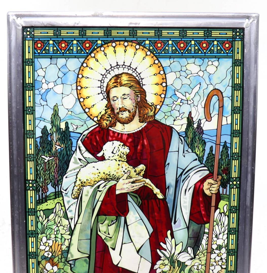 ティファニー ヴィンテージ ステンドグラス 大型 善き羊飼い グッドシェパード