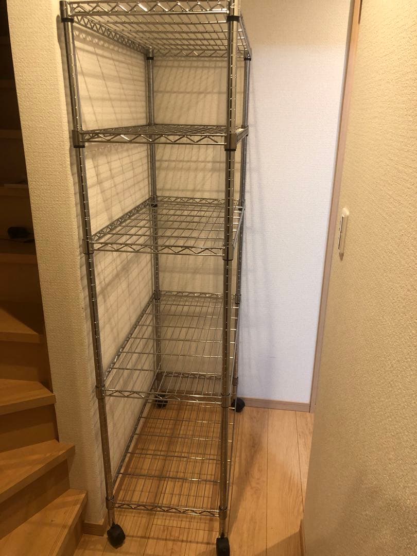 お値引終了‼️⑦5段180cmスチールラックキャスター付きスチールラック 5段