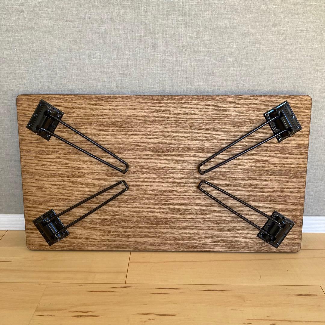 現品のみ　木製ローテーブル w80d45h28 ビンテージ風メラミン化粧板