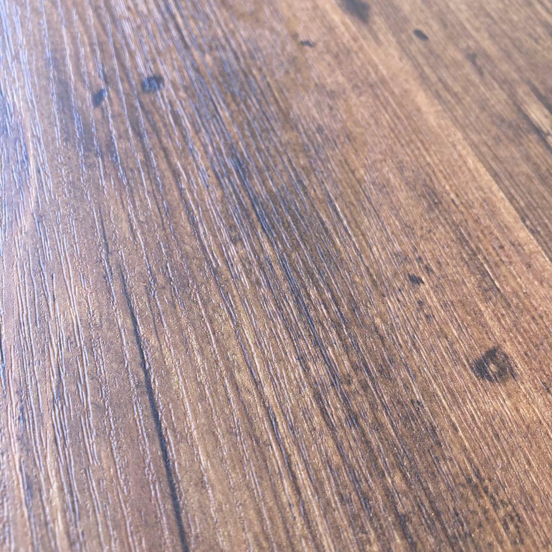 現品のみ　木製ローテーブル w80d45h28 ビンテージ風メラミン化粧板