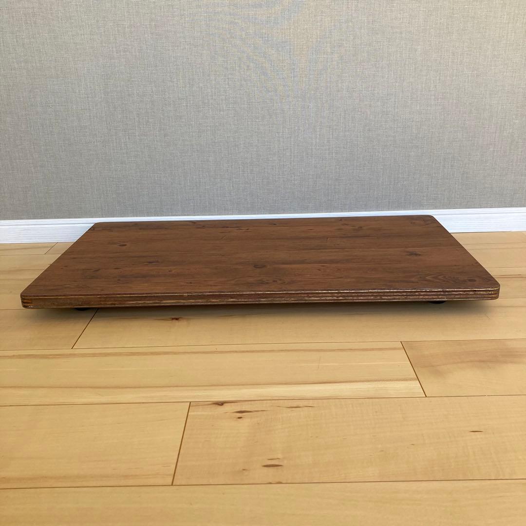 現品のみ　木製ローテーブル w80d45h28 ビンテージ風メラミン化粧板