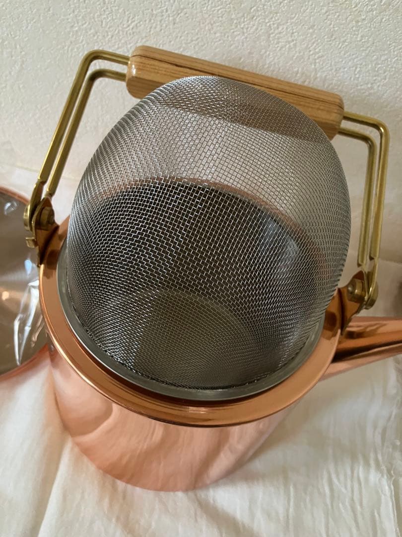 銅製ケトル　2.6ℓ 茶こし網付き