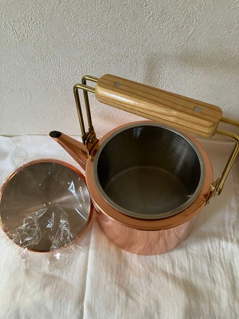 銅製ケトル　2.6ℓ 茶こし網付き