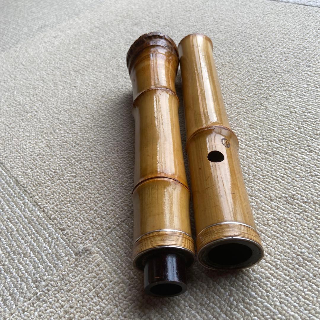 210尺八 一尺六寸管本体 竹製 5穴昌斎？銘