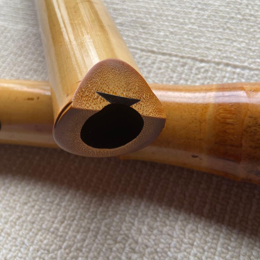 210尺八 一尺六寸管本体 竹製 5穴昌斎？銘