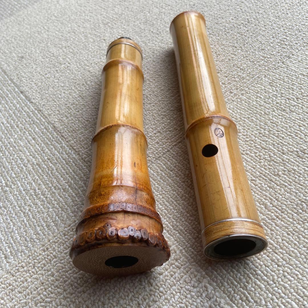 210尺八 一尺六寸管本体 竹製 5穴昌斎？銘