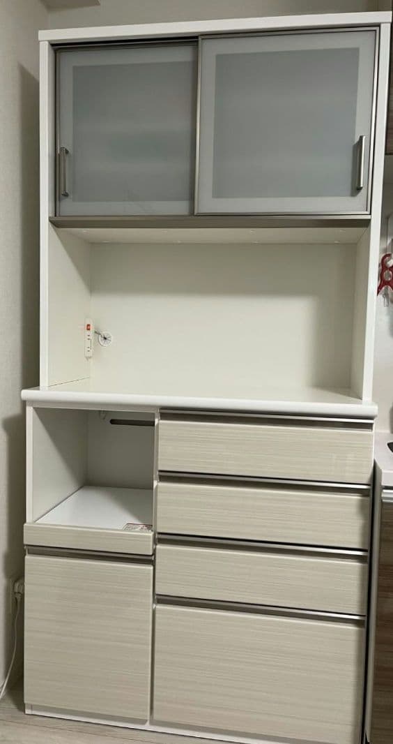 【5/24まで】ニトリ キッチンボード 食器棚(Nポスティア100KB）