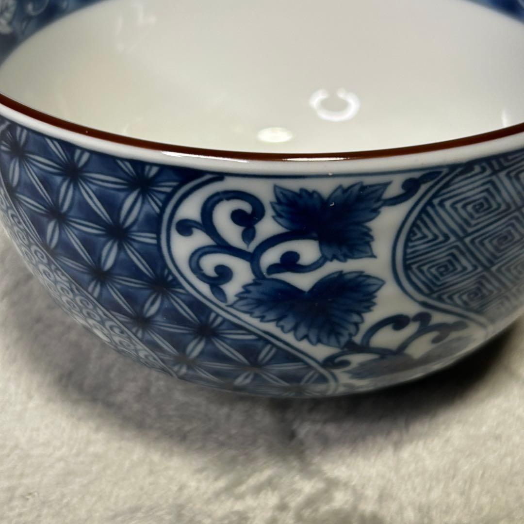 美濃焼 龍峯窯 捻祥瑞 染付 丼 3個セット どんぶり 鉢 藍色 三洋陶器