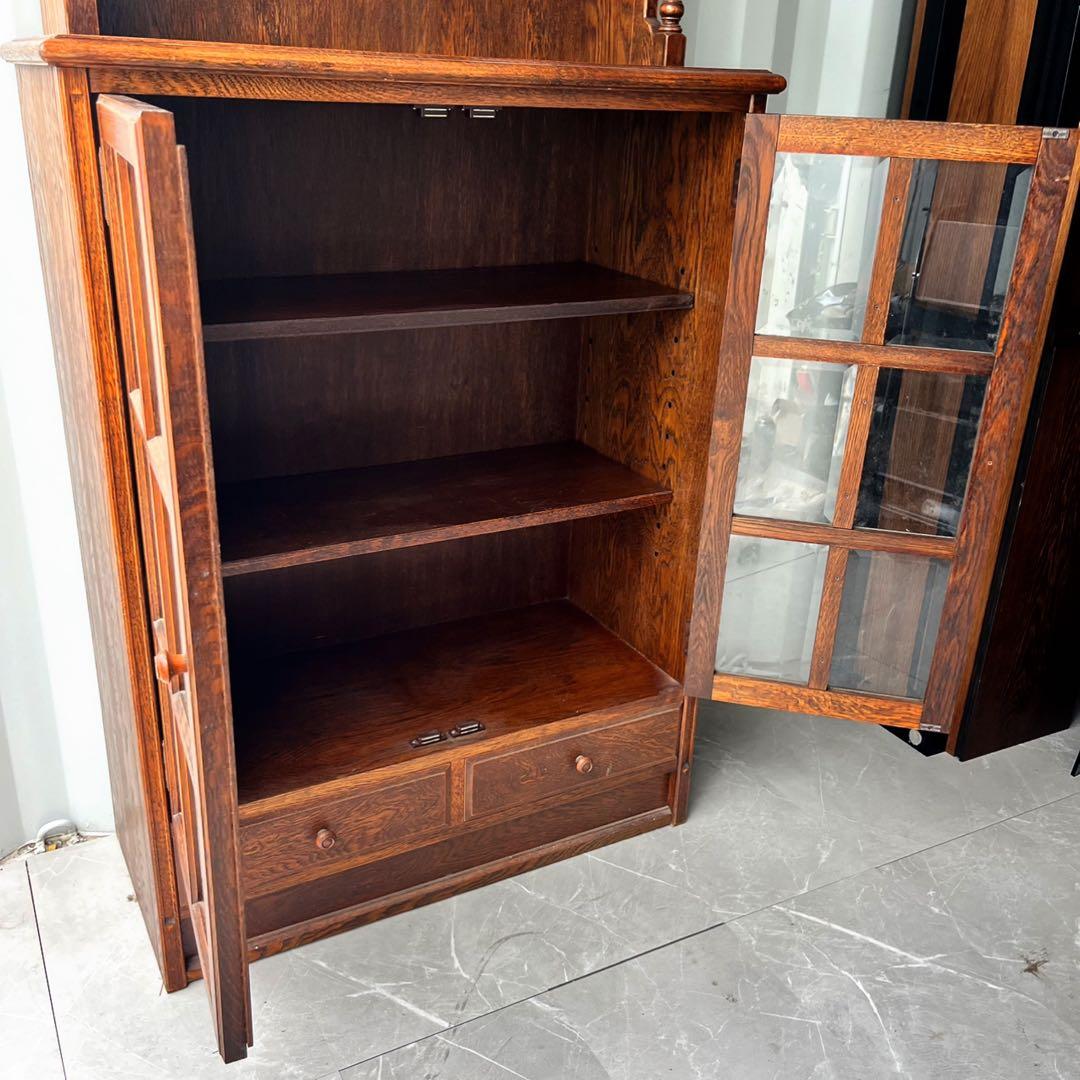 取付無料！三越家具 ブルージュ おしゃれアンティーク 天然木キャビネット 本棚✨