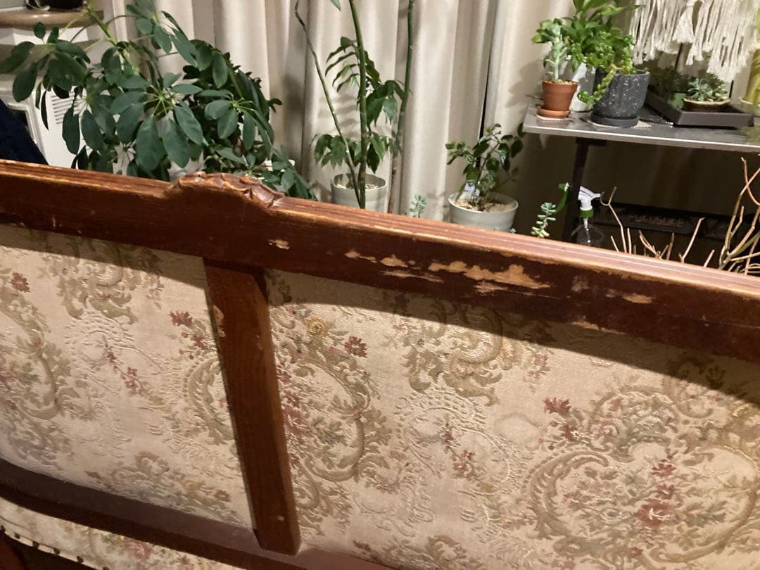 フランスアンティーク　猫脚サロンチェア　２人掛け