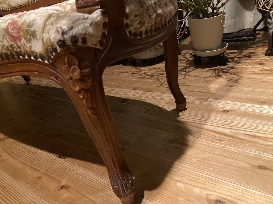 フランスアンティーク　猫脚サロンチェア　２人掛け