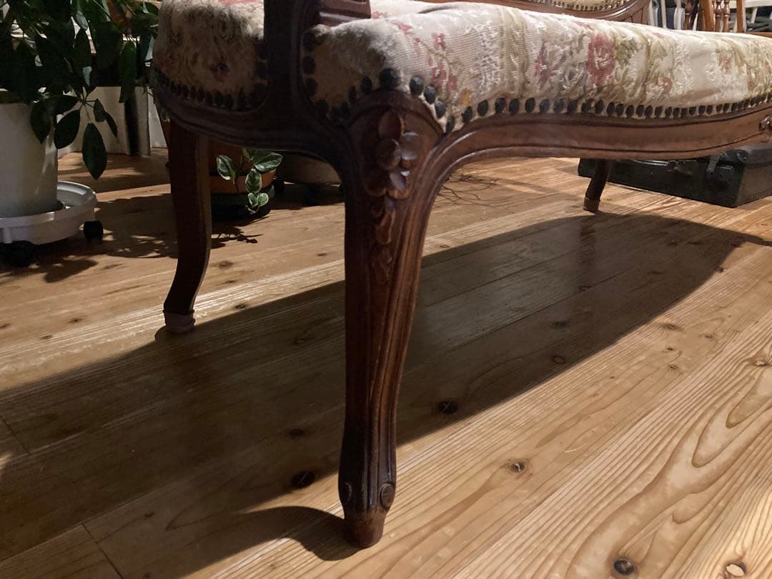 フランスアンティーク　猫脚サロンチェア　２人掛け