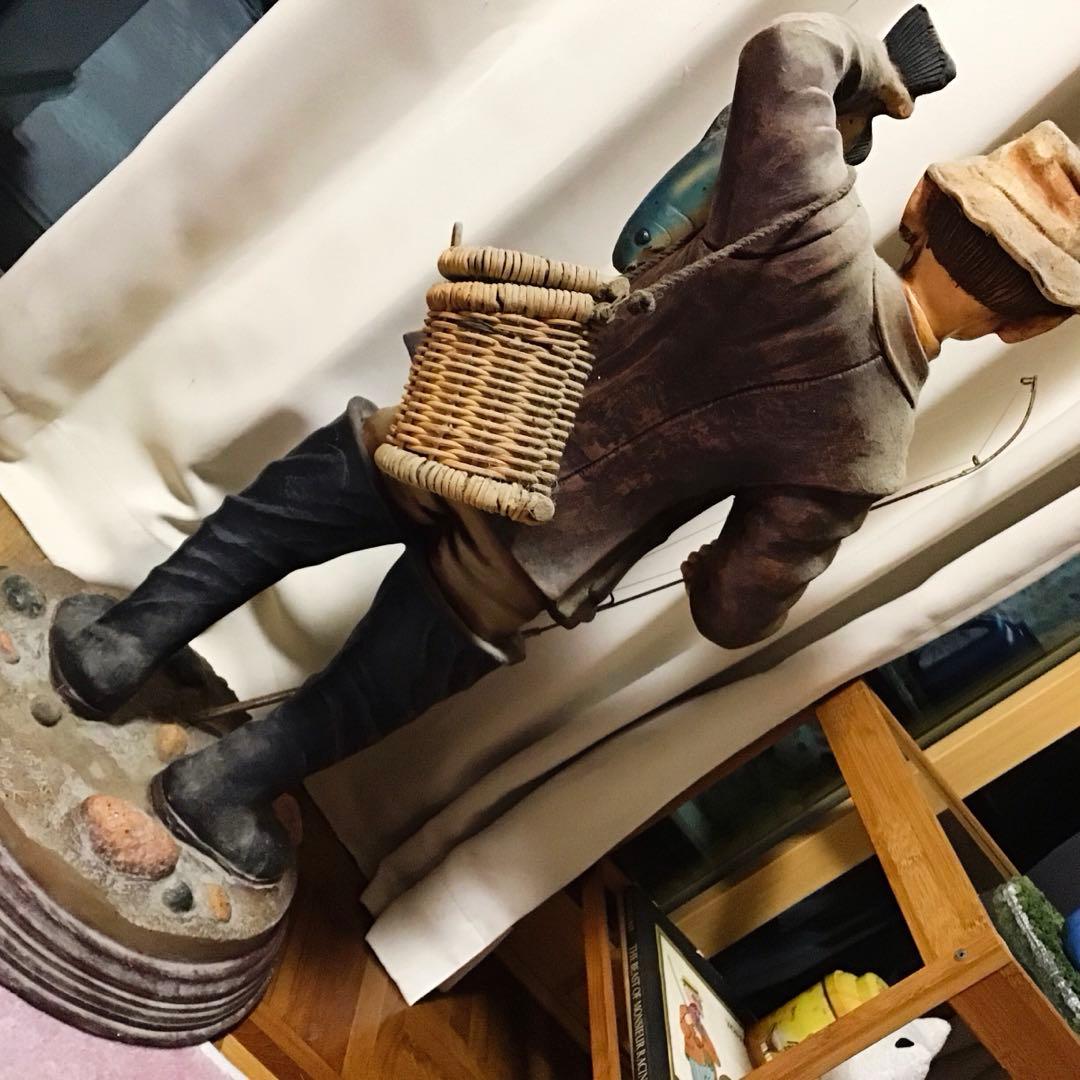 アンティークぽい置物　フィッシングマン　オシャレな置き物　値下げ！