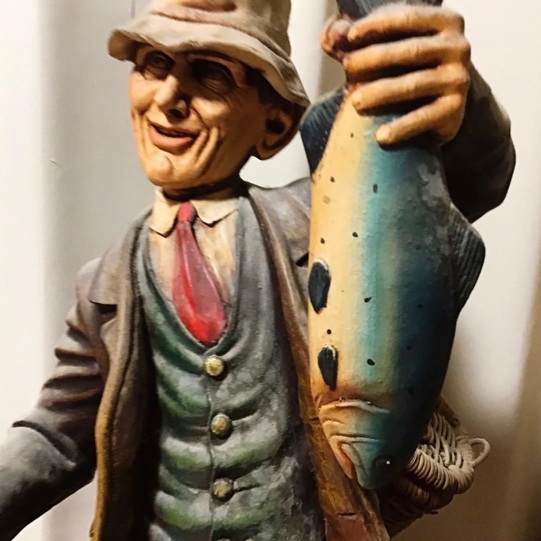 アンティークぽい置物　フィッシングマン　オシャレな置き物　値下げ！
