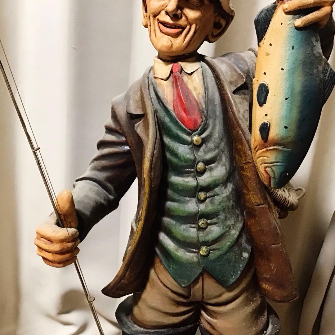 アンティークぽい置物　フィッシングマン　オシャレな置き物　値下げ！