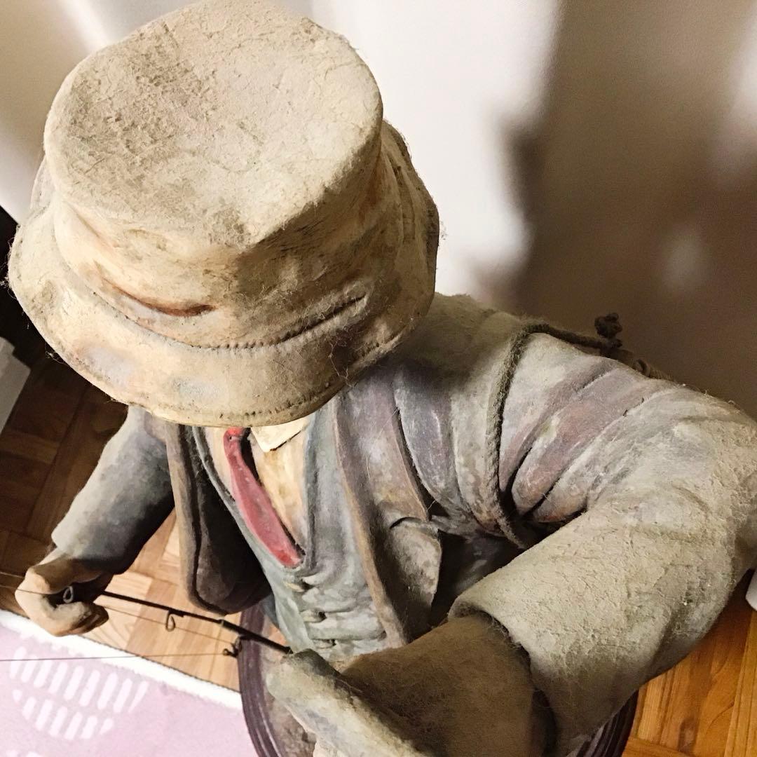 アンティークぽい置物　フィッシングマン　オシャレな置き物　値下げ！