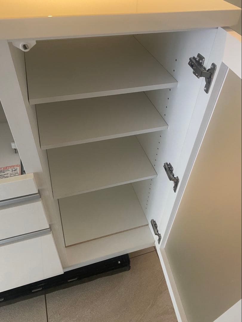 ニトリ　SP201 木製レンジボード　ホワイト　幅88 高さ101 食器棚