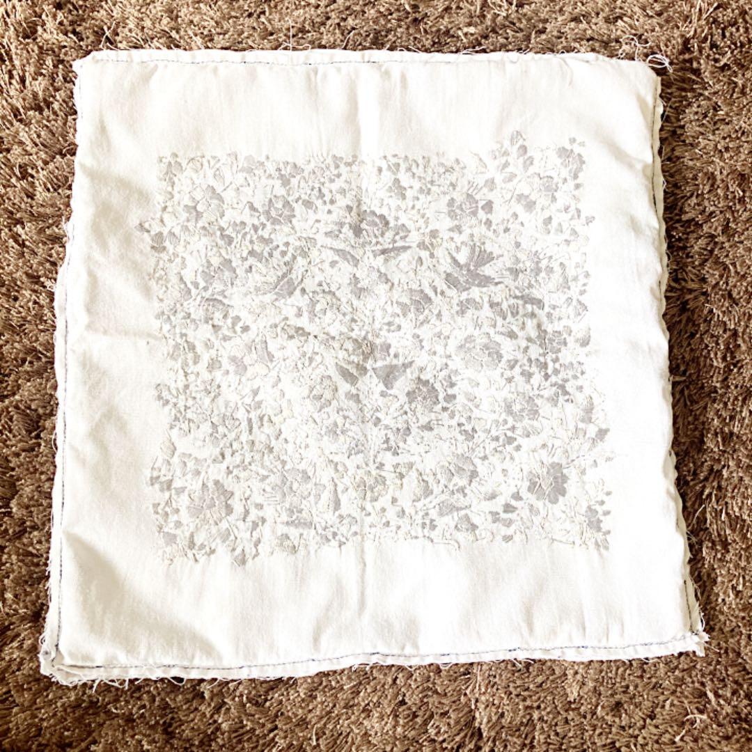 新品＊メキシコ刺繍＊クッションカバー＊グレー系