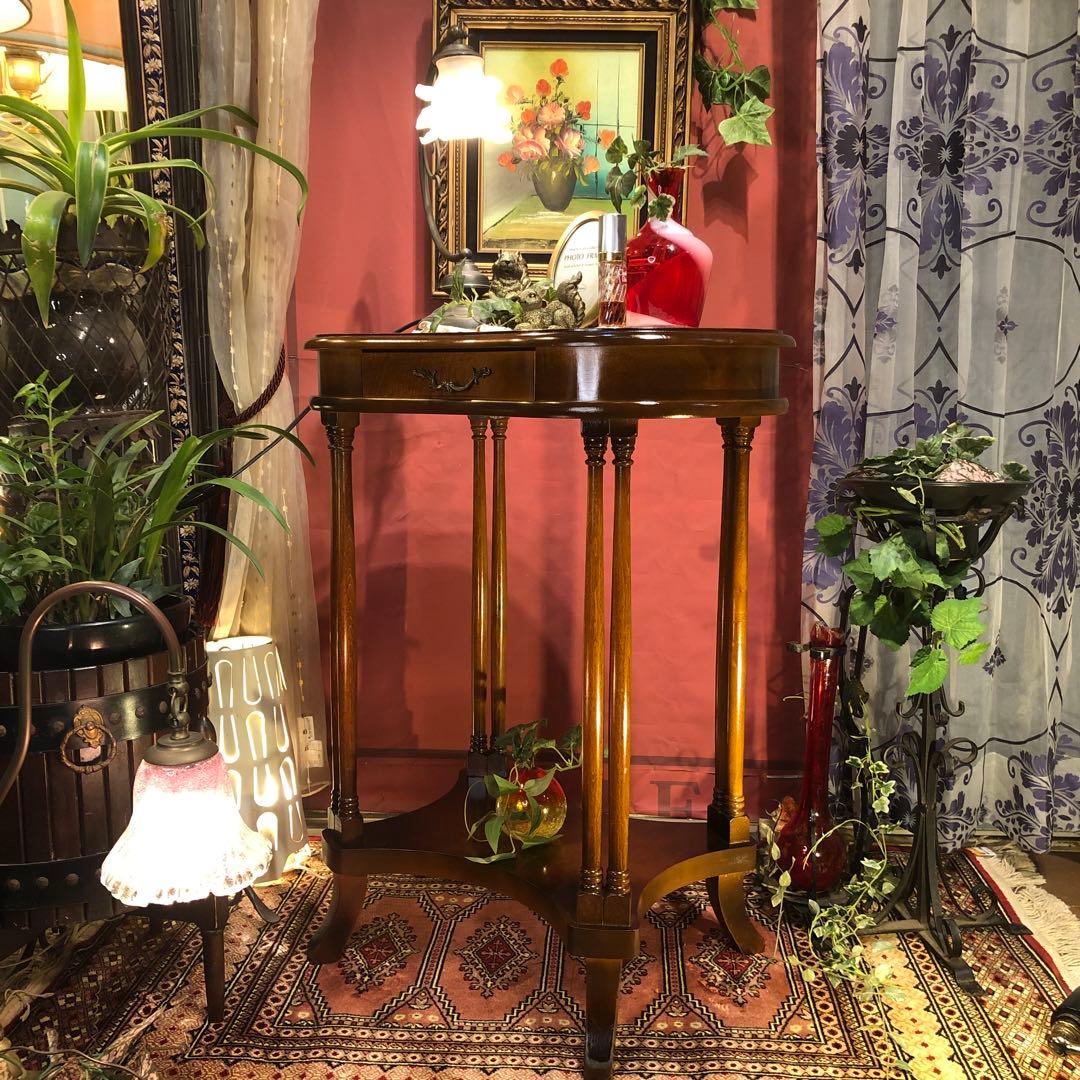 Sale アンティークPT ラウンド　猫脚　　ホールキャビネット