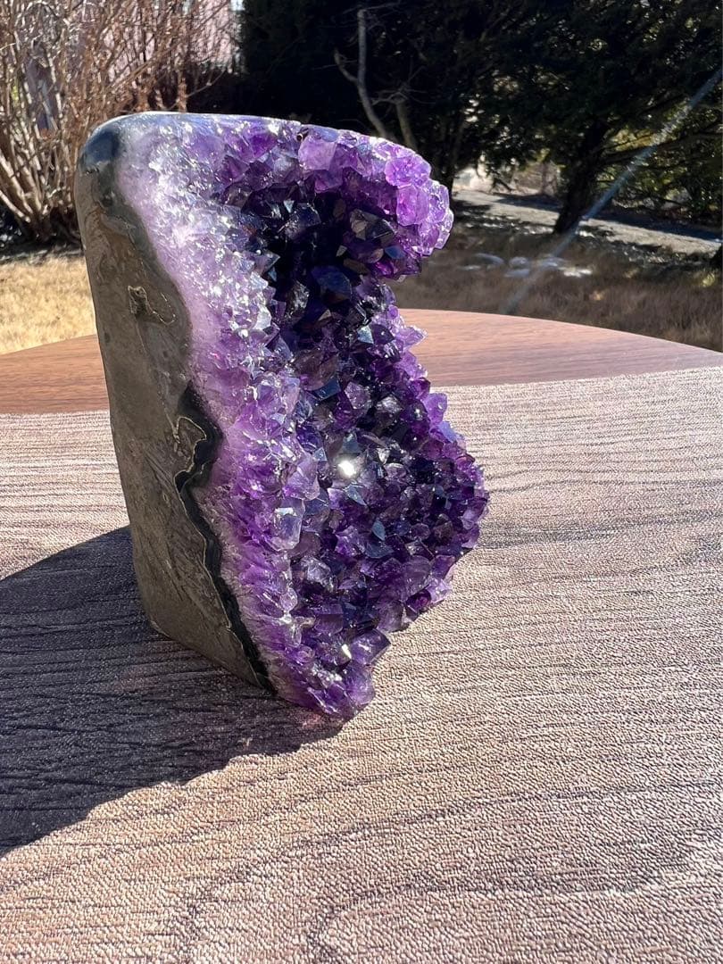 A398 高品質アメジストドーム パワーストーン 紫水晶 天然石 置き物