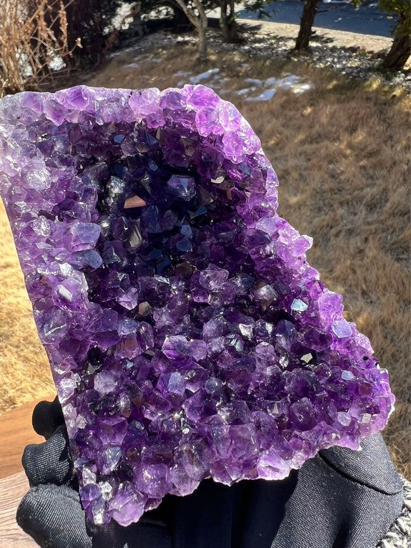 A398 高品質アメジストドーム パワーストーン 紫水晶 天然石 置き物