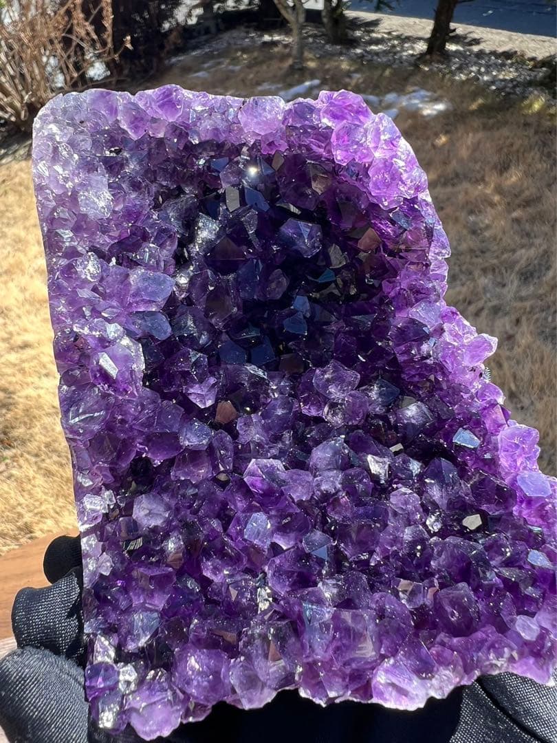 A398 高品質アメジストドーム パワーストーン 紫水晶 天然石 置き物