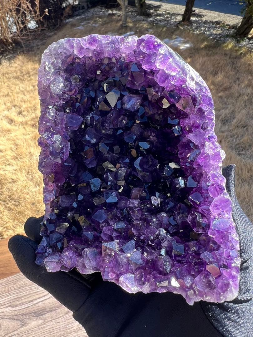 A398 高品質アメジストドーム パワーストーン 紫水晶 天然石 置き物