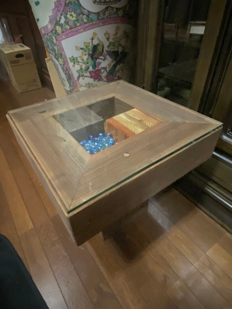 希少♦️最高級 総檜 モダン オーダーテーブル♦️正方形♦️一本脚♦️